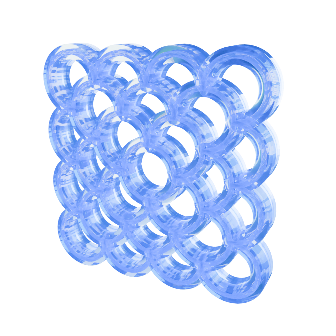 Grid of repeating translucent beads